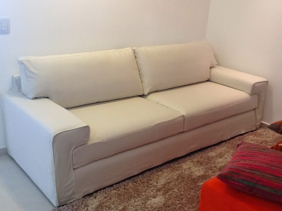 Tok de Requinte Capa para sofa 4 lugares com almofadas soltas